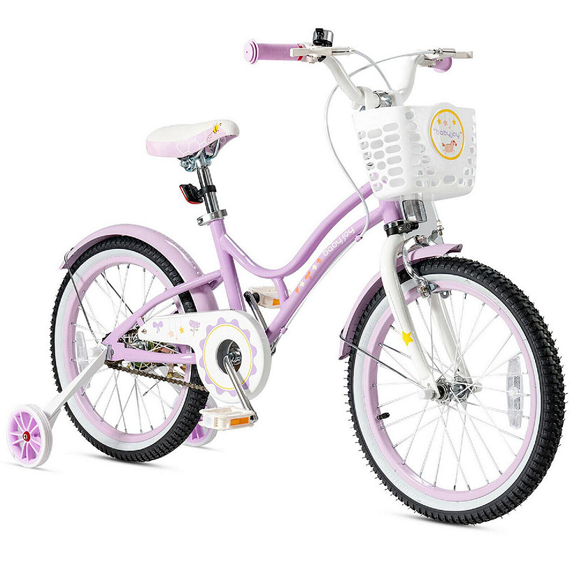 Costway 18'' Kids Bike Toddlers Freestyle Adjustable Bicycle w/ Training Wheels Image