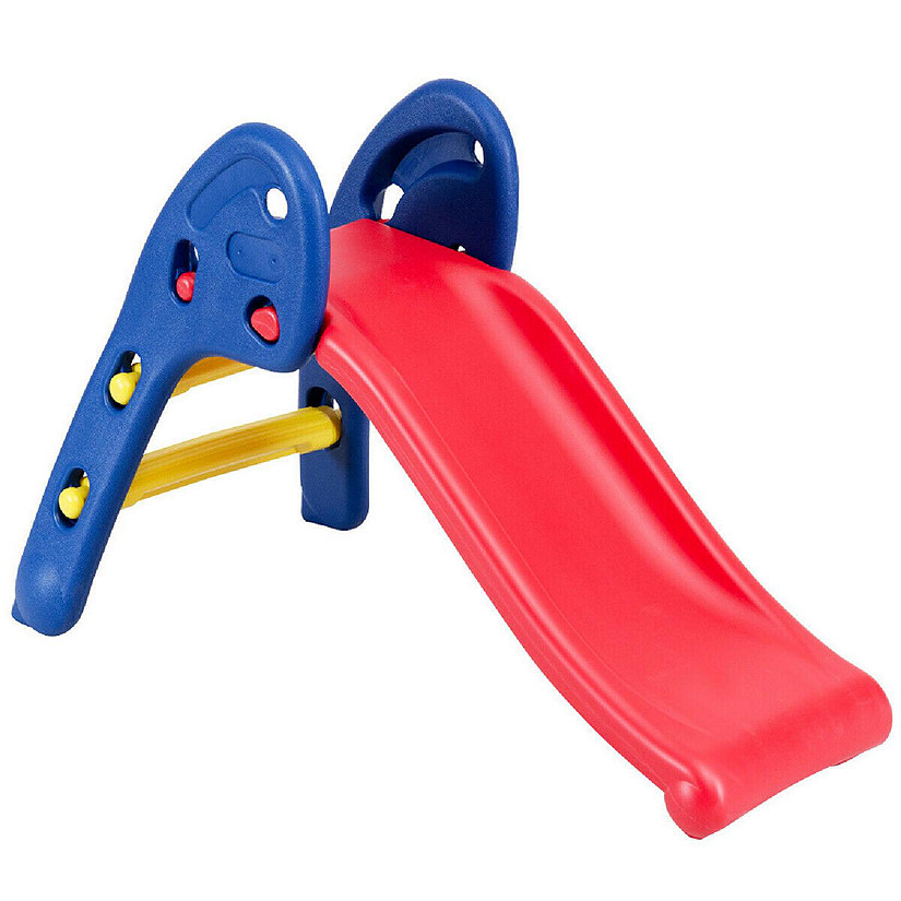 Costway 2 Step Children Folding Slide Plastic Fun Toy Up-down Suitable for Kids Image