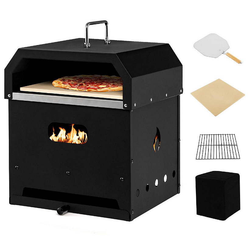 Costway 4-in-1 Multipurpose Outdoor Pizza Oven Wood Fired 2-Layer Detachable Oven Image