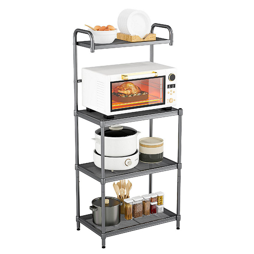 Costway 4-Tier Baker's Rack Microwave Oven Stand Shelves Kitchen Storage Rack Organizer Image