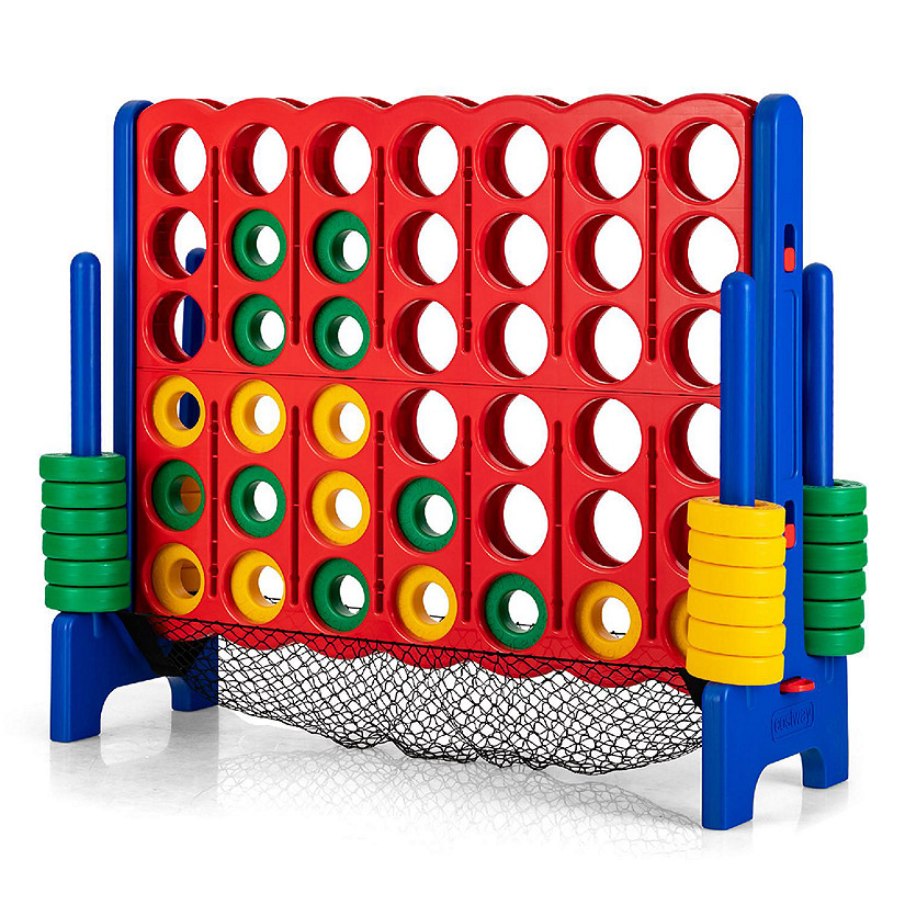 Costway 4-to-Score Giant Game Set 4-in-a-Row Connect Game W/Net Storage for Kids & Adult Image