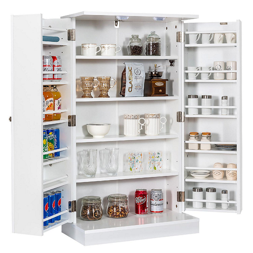 Kitchen Pantry Storage Cabinet Cupboard with Doors and 6