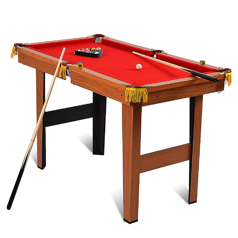 Costway 48'' Mini Table Top Pool Table Game Billiard Set Cues Balls Gift Indoor Sports Image