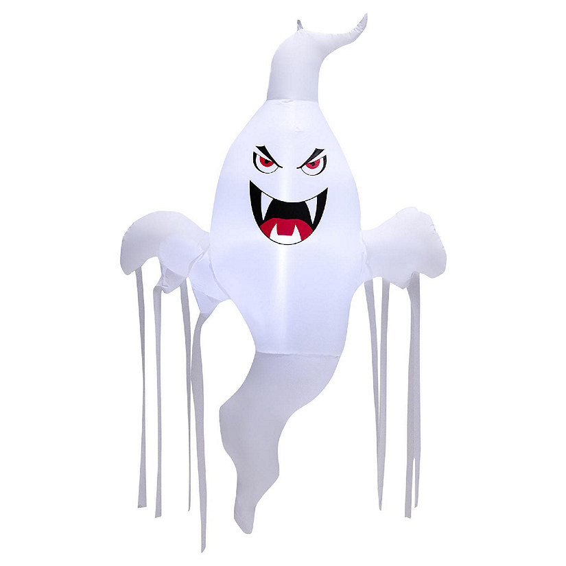 Costway 5 FT Tall Halloween Inflatable Hanging Ghost Blow-up Yard Decoration w/LED Light Image