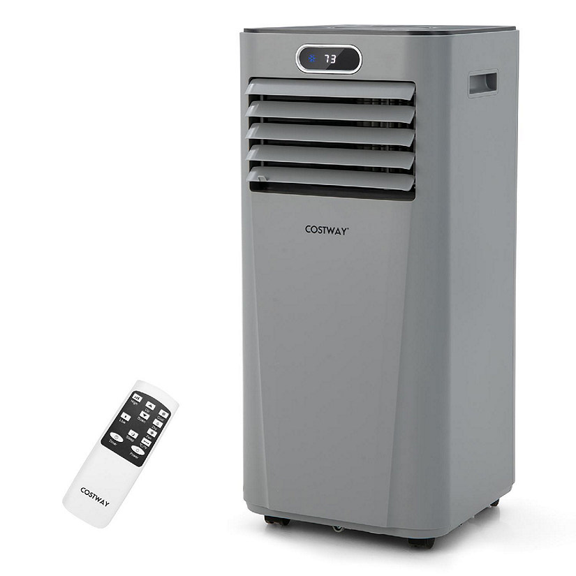 Costway 5300 BTU (8000BTU ASHRAE) Portable Air Conditioner with Remote Control 3-in-1 Air Cooler w/ Drying Grey Image