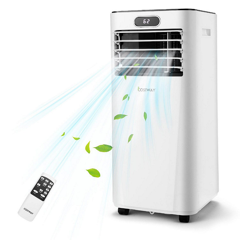 Costway 5300 BTU (8000BTU ASHRAE) Portable Air Conditioner with Remote Control 3-in-1 Air Cooler w/ Drying White Image