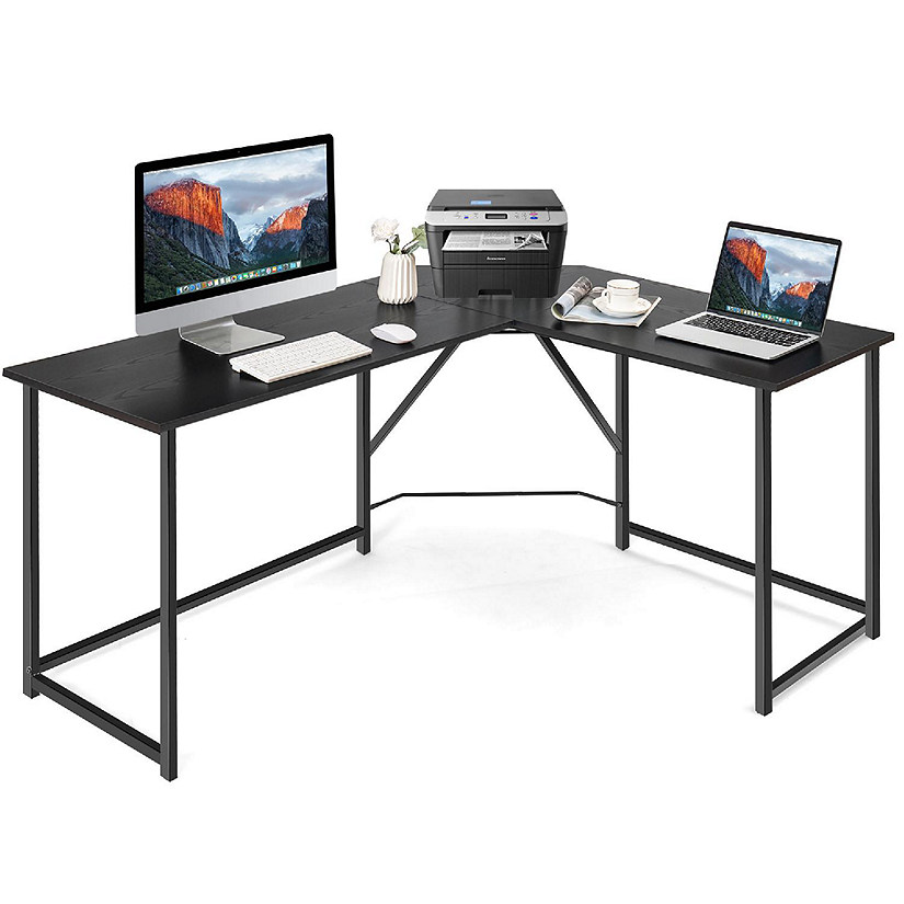 Costway 58''x 47'' L Shaped Corner Computer Desk Home Office
