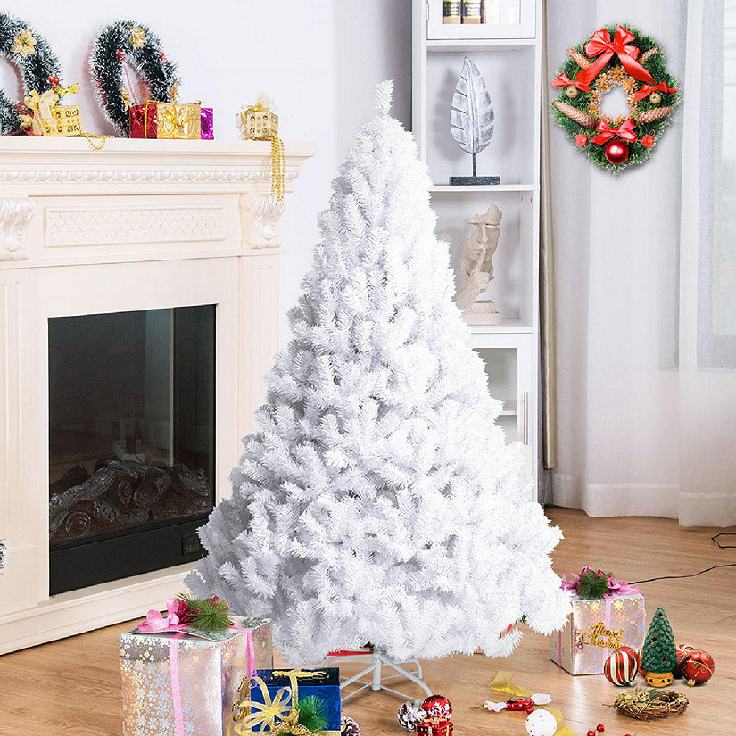 Costway 5Ft Christmas Tree Artificial PVC W/Stand Indoor Outdoor Decoration White Image