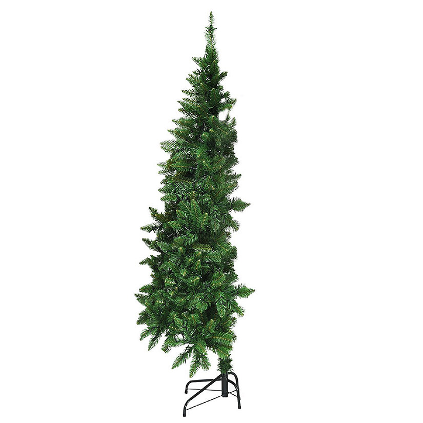 Costway 5ft Pre-lit PVC Artificial Half Christmas Tree 250 LED Lights Image