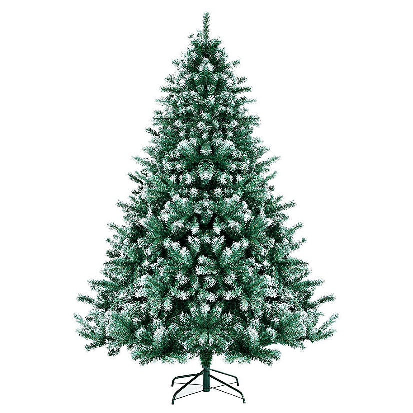 Costway 5ft Snowy Hinged Artificial Christmas Tree w/ 567 Tips & Metal Stand Image