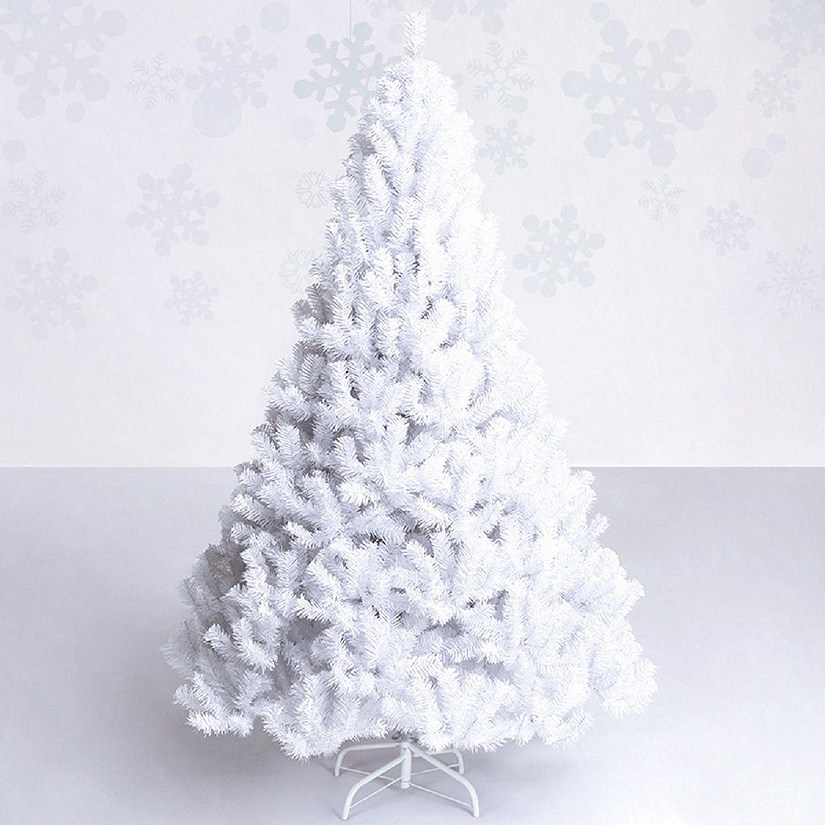 Costway 6Ft Artificial PVC Christmas Tree Stand Indoor Outdoor White Image