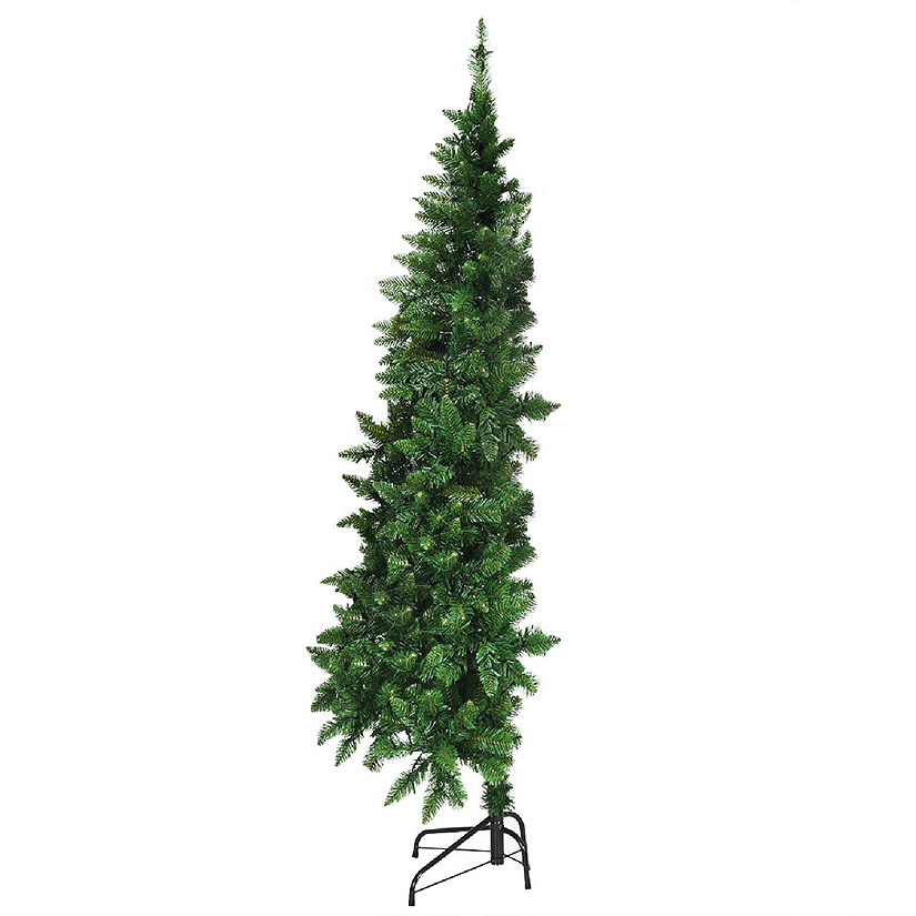 Costway 6ft Pre-lit PVC Artificial Half Christmas Tree 250 LED Lights Image