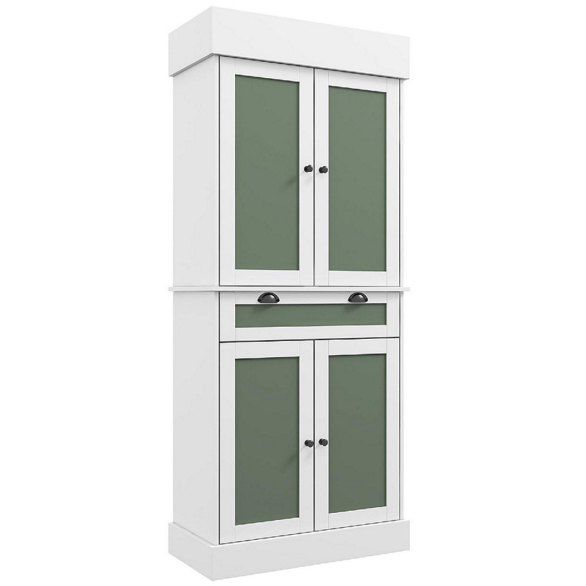 Costway 72'' Kitchen Buffet Hutch Pantry Cabinet Cupboard with 4 Doors & Adjustable Shelves Image