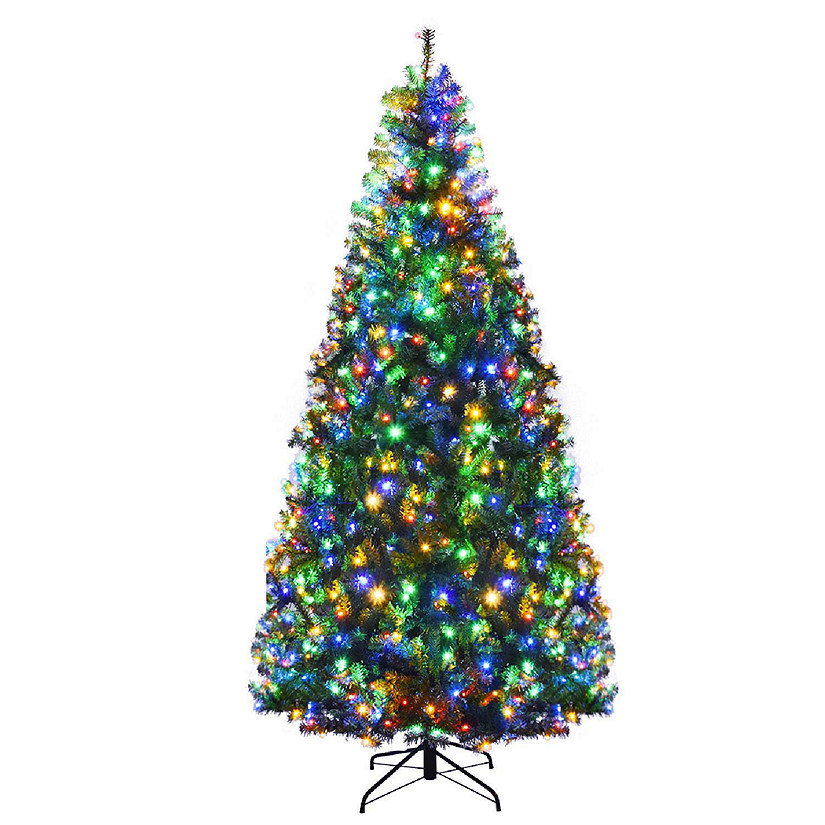 Costway 7Ft Pre-Lit Artificial Christmas Tree Hinged 500 LED Lights Image