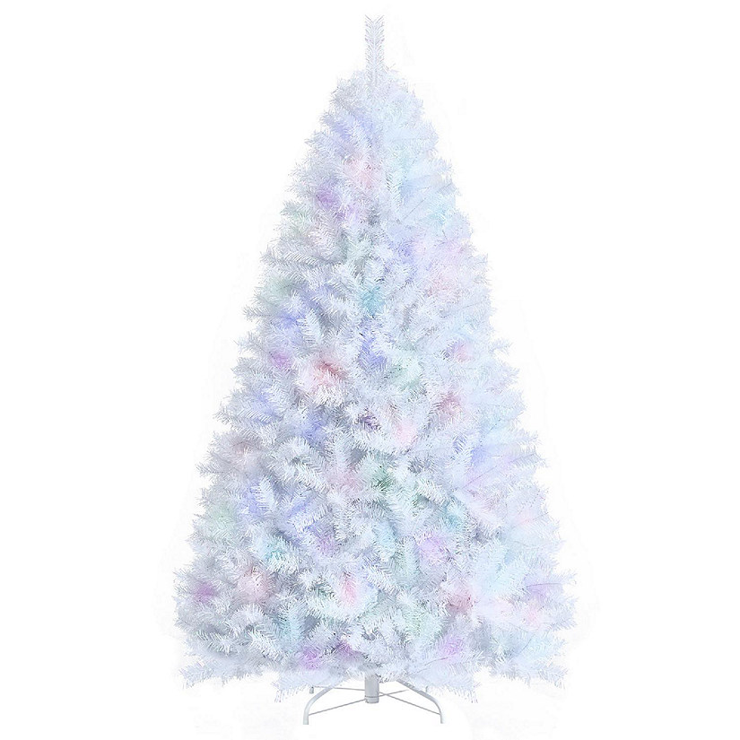 Costway 7ft White Iridescent Tinsel Artificial Christmas Tree with 1156 Branch Tips Image
