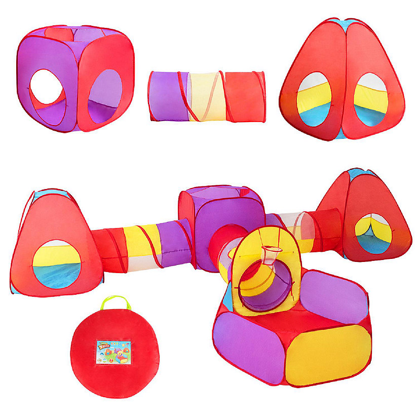 Costway 7pc Kids Ball Pit Play Tents & Tunnels Pop Up Baby Toy Gifts Image