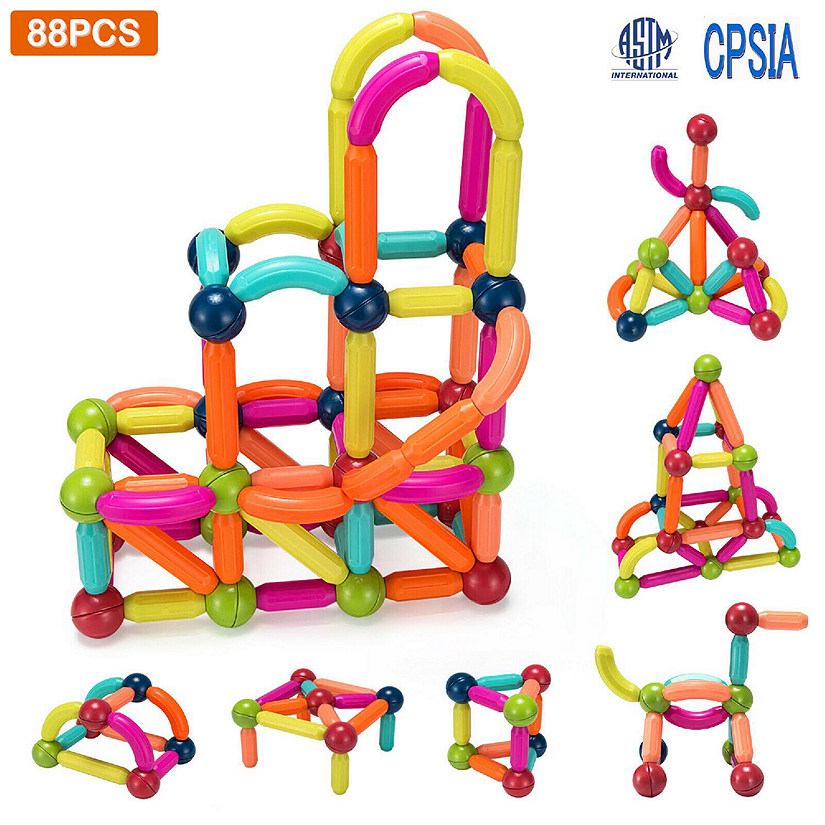 Skat kommando span Costway 88 PCS Magnetic Balls & Rods Set Magnetic Building Blocks Set For  Kids Age 3+ | Oriental Trading