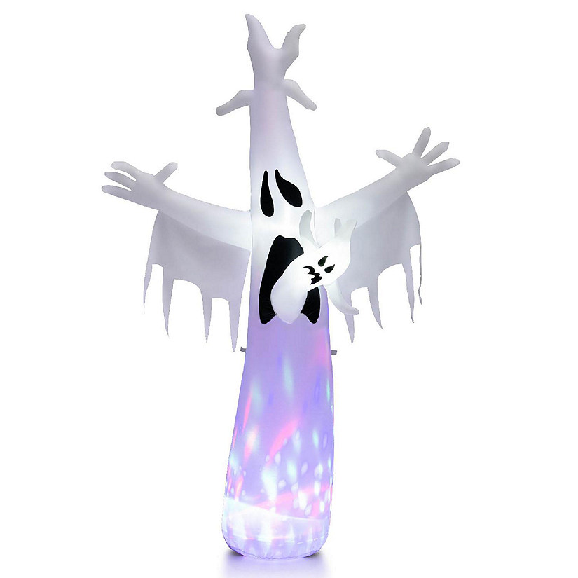 Costway 8FT Giant Halloween Inflatable Ghost Outdoor Decor w/LED ...