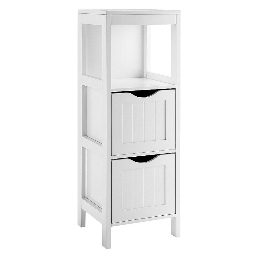 Costway Bathroom Floor Cabinet Freestanding Side Storage Organizer w/2 Removable Drawers Image