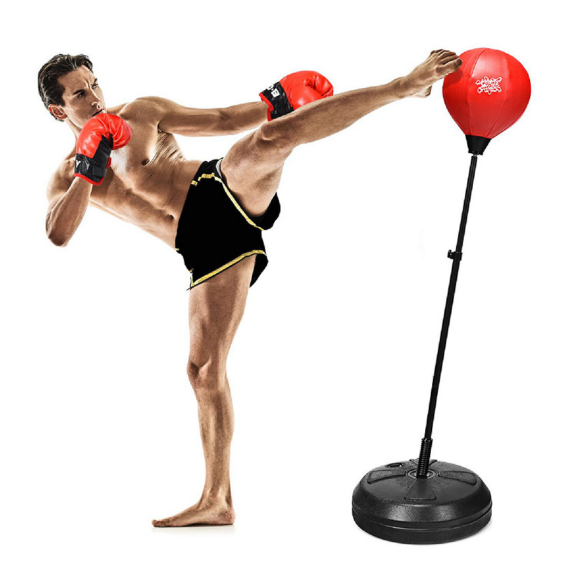Costway Boxing Punching Bag w/Height Adjustable Stand Boxing Gloves Image
