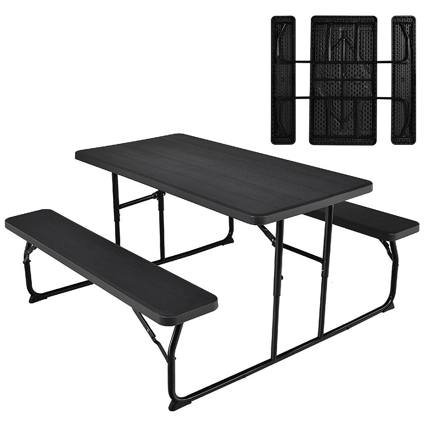 Costway Foldable Picnic Table Bench Set Outdoor Camping for Patio