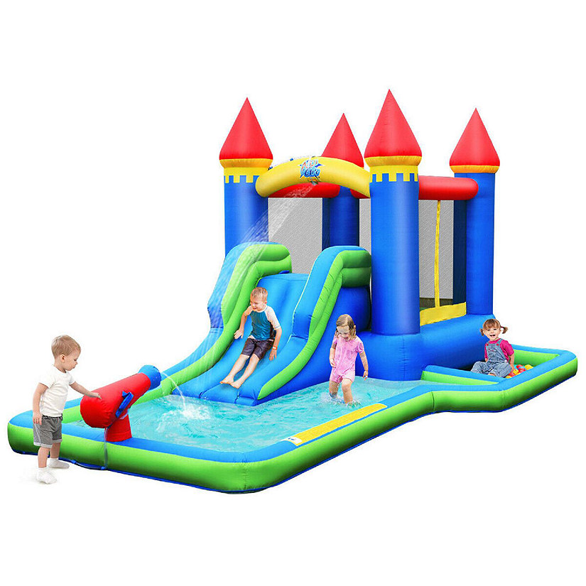 Costway Inflatable Bouncer Climbing Slide Bounce House Water Park BallPit Without Blower Image
