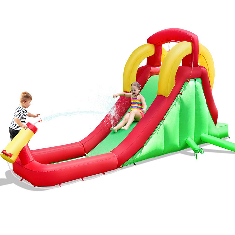 Costway Inflatable Moonwalk Water Slide Bounce House Bouncer Kids Jumper Climbing Image