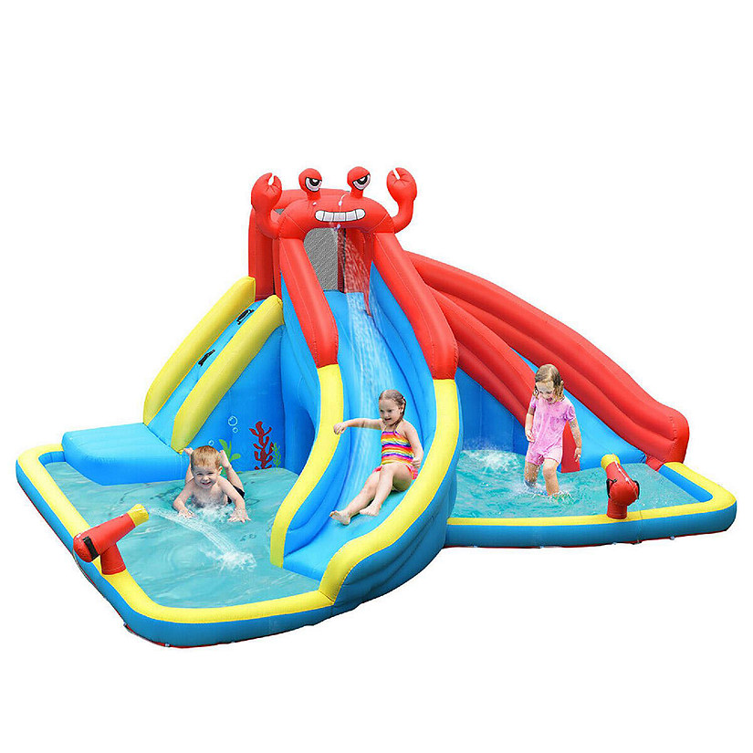 Costway Inflatable Water Slide Crab Dual Slide Bounce House Splash Pool Without Blower Image