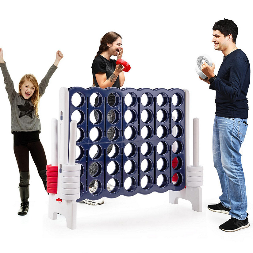 Costway Jumbo 4-to-Score 4 in A Row Giant Game Set Indoor Outdoor Adults Kids Family Fun Image