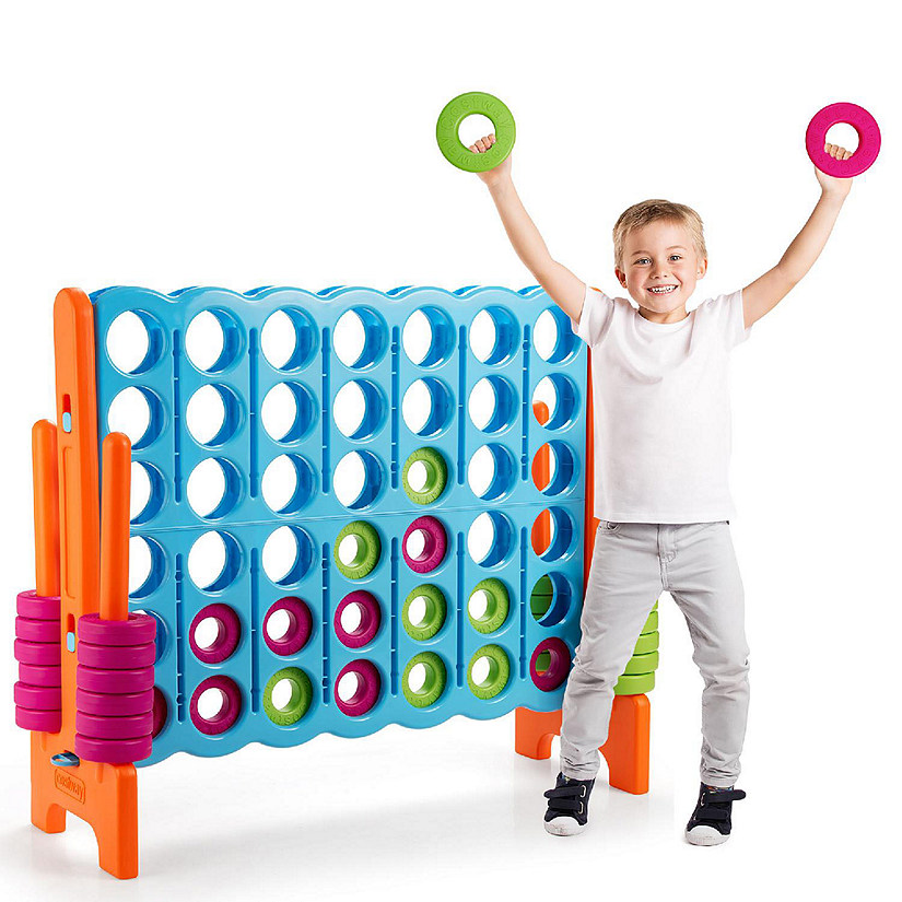 Costway Jumbo 4-to-Score 4 in A Row Giant Game Set Indoor Outdoor Kids Adults Family Fun Image