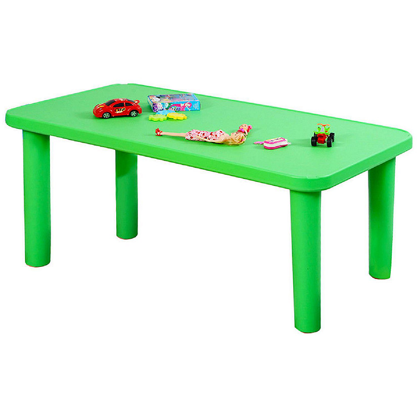 Costway Kids Portable Plastic Table Learn and Play Activity School Home Furniture Green Image