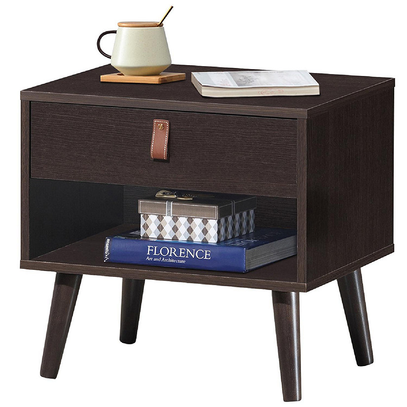 Costway Nightstand Sofa Side End Table Bedside Table Drawer Storage Image
