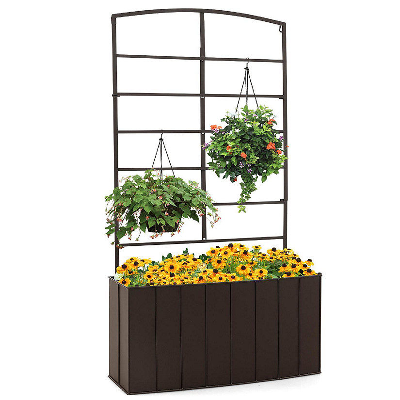 Costway Outdoor Metal Raised Garden Bed Planter Box Container for ...