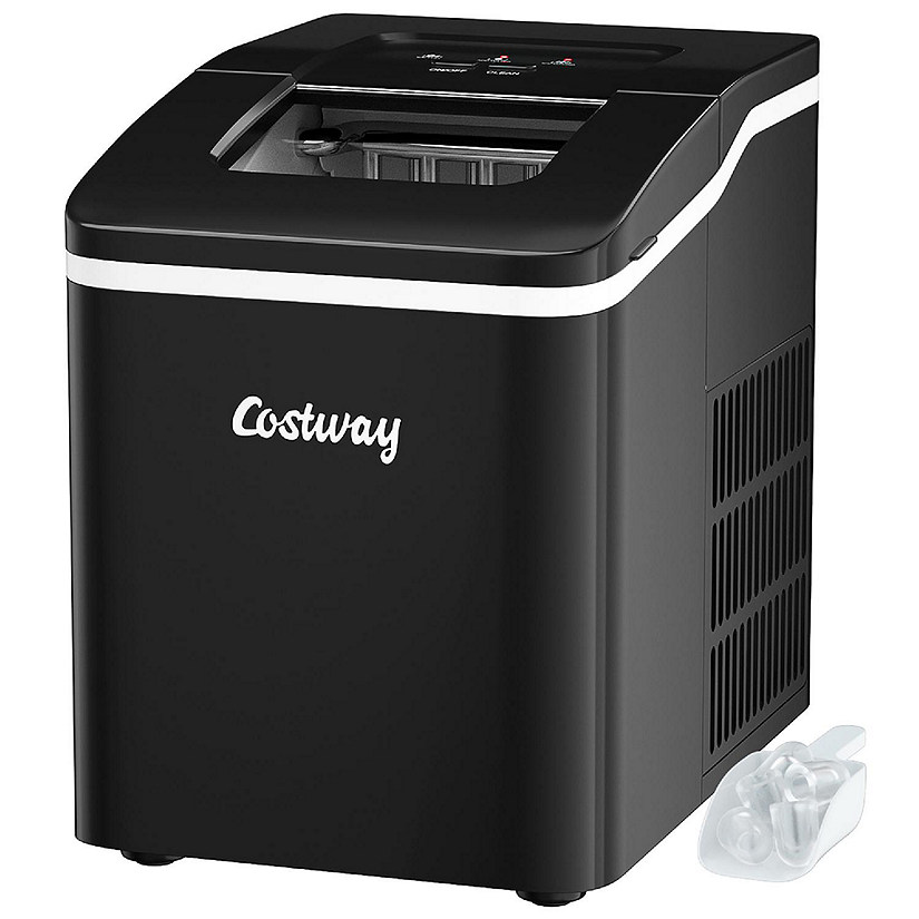 Costway Portable Ice Maker Machine Countertop 26Lbs/24H Self-cleaning w/ Scoop Black Image
