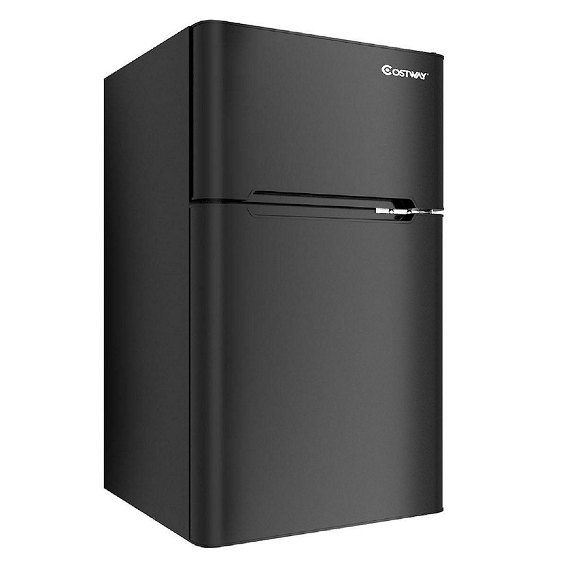 Costway Refrigerator Small Freezer Cooler Fridge Compact 3.2 cu ft. Unit, Black Image