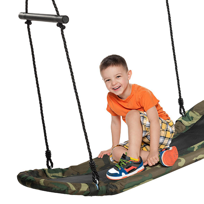 Costway Saucer Tree Swing Surf Kids Outdoor Adjustable Swing Set w/ Handle Image