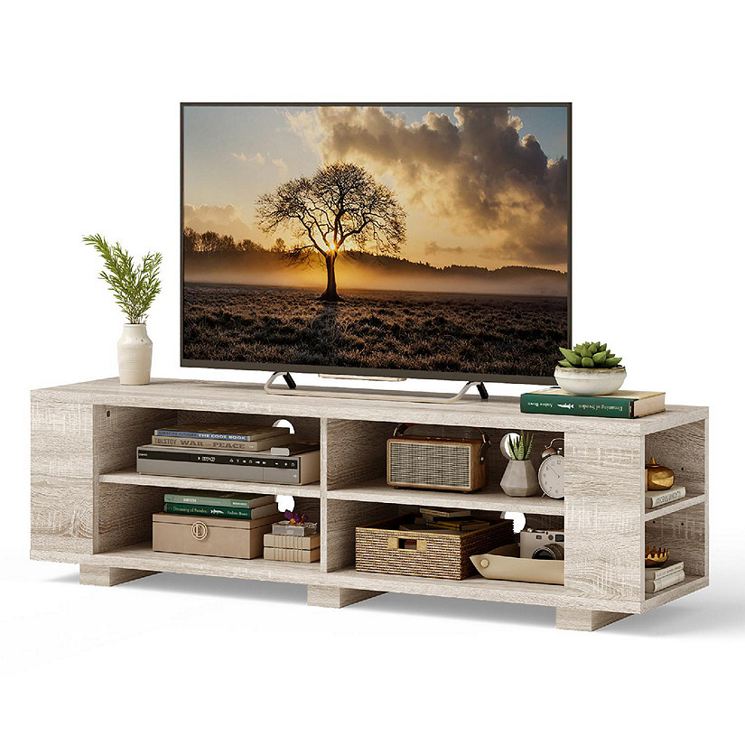 Costway TV Stand Entertainment Media Center Console For TV's up to 65'' w/Storage Shelves Image