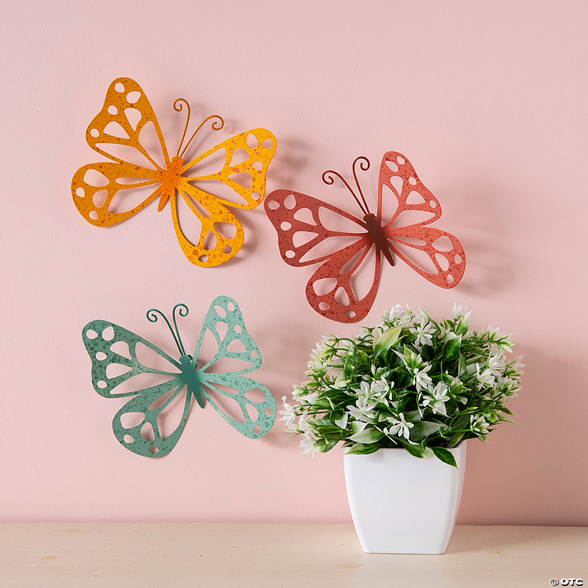 Cottagecore Butterfly Wall Decoration Set &#8211; 3 Pc. Image