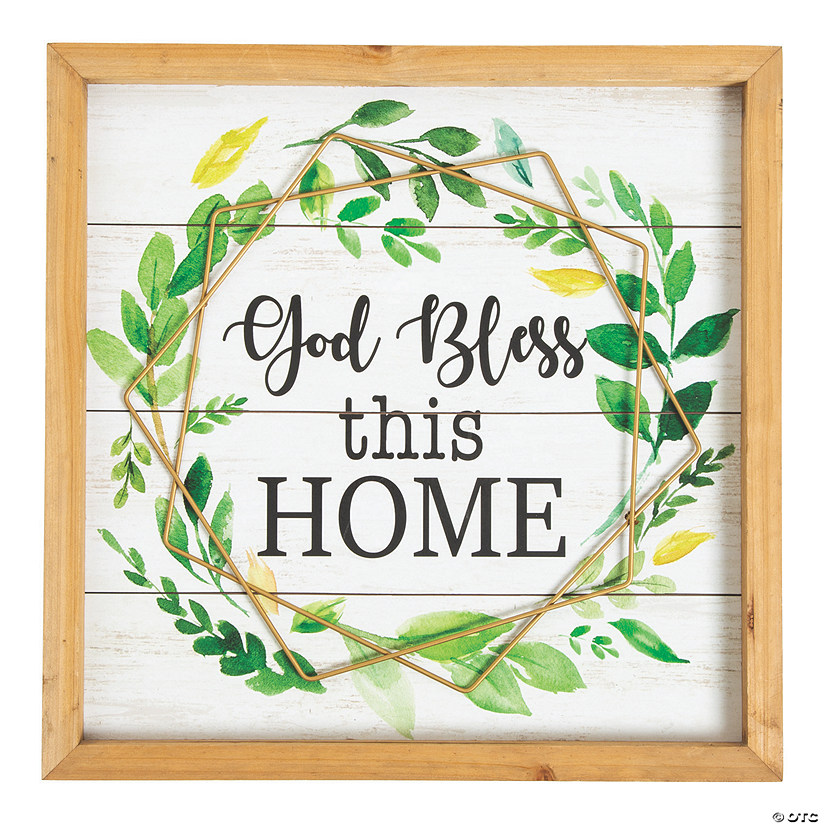 Cottagecore God Bless This Home Wall Sign Image