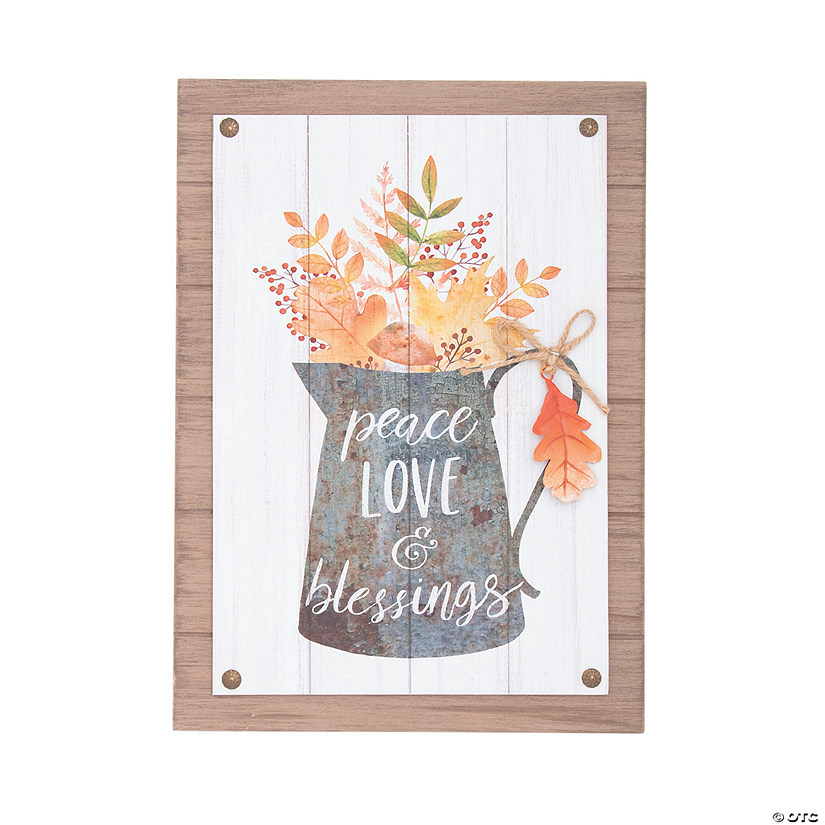Cottagecore Peace Love & Blessings Wall Sign Image