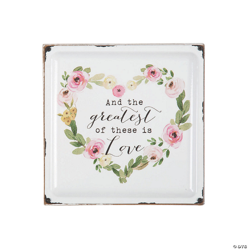 Cottagecore The Greatest is Love Tabletop Sign Image