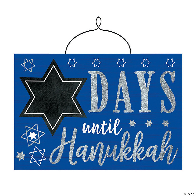 Countdown to Hanukkah Chalkboard Sign Image