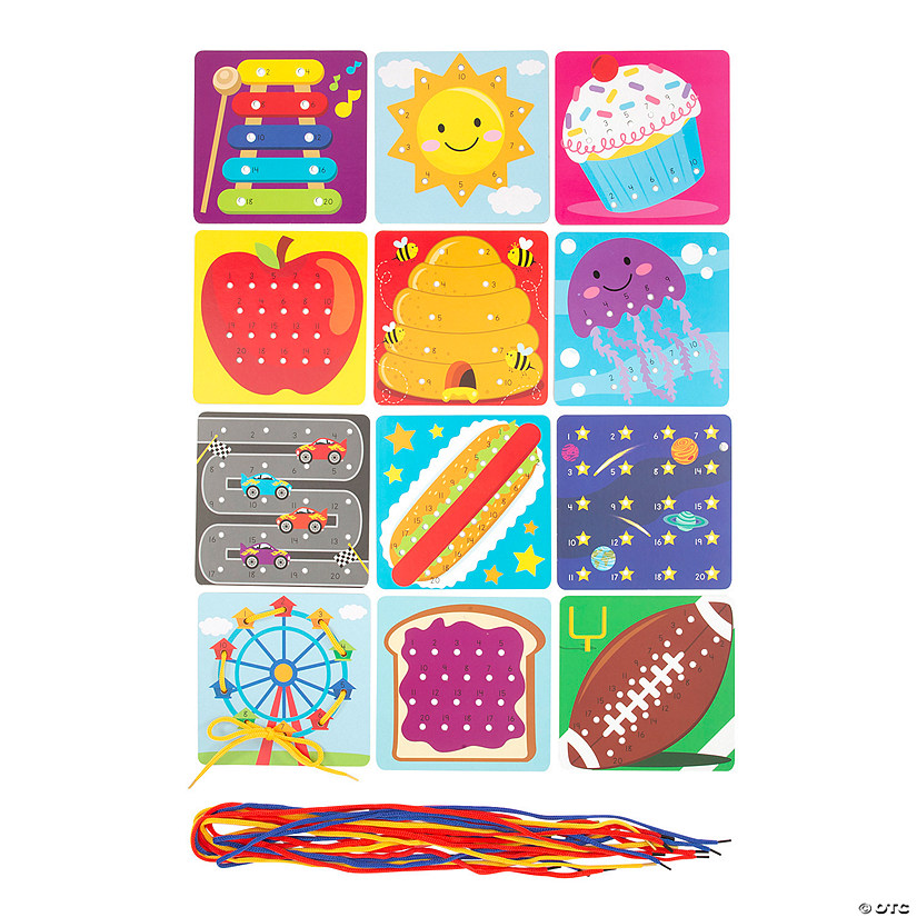 Counting Lacing Cards - 12 Pc. Image