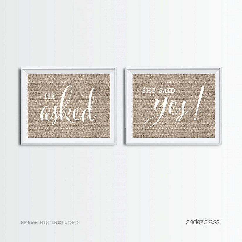 Country Chic Burlap He Asked Yes 8.5x11 Image