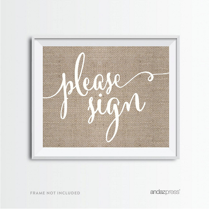 Country Chic Burlap Please Sign 8.5x11 Image