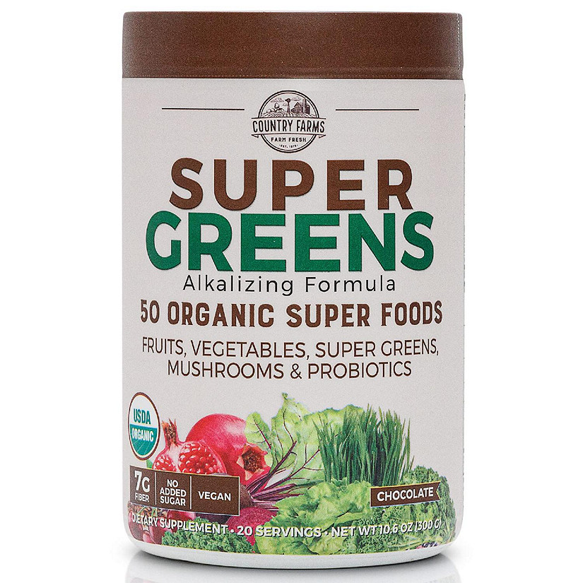 Country Farms - Super Grns Powder Chocolate - 1 Each-10.6 OZ Image