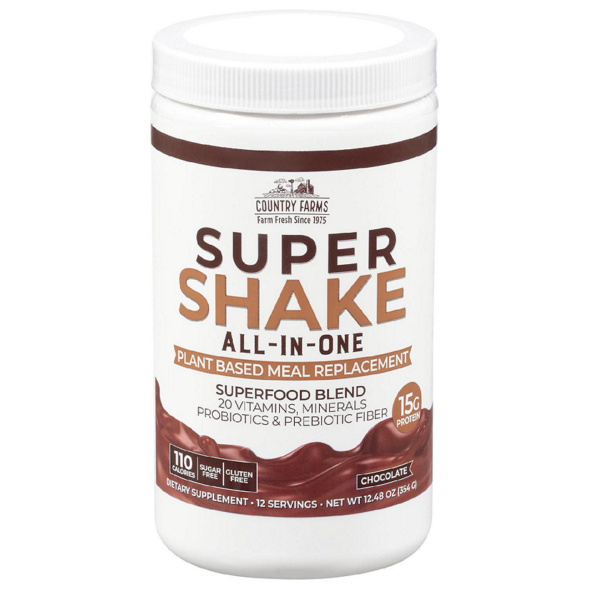 Country Farms - Super Shake Powder Chocolate - 1 Each-12.48 OZ Image