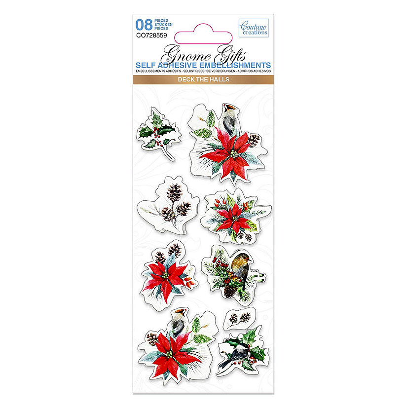 Couture Creations Christmas Embellishment  Cheery Robin 8pc Image