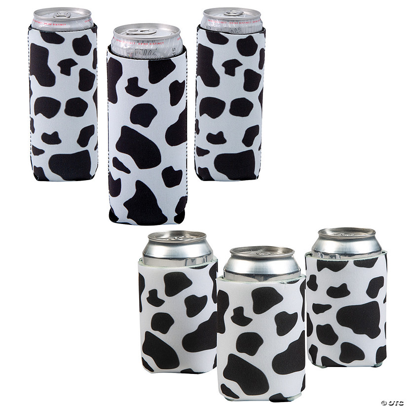 Cow Print Regular & Slim Fit Can Cooler Kit for 24 - 24 Pc. Image