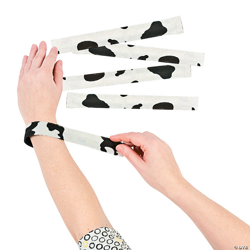 Cow Print Slap Bracelets - 12 Pc. Image